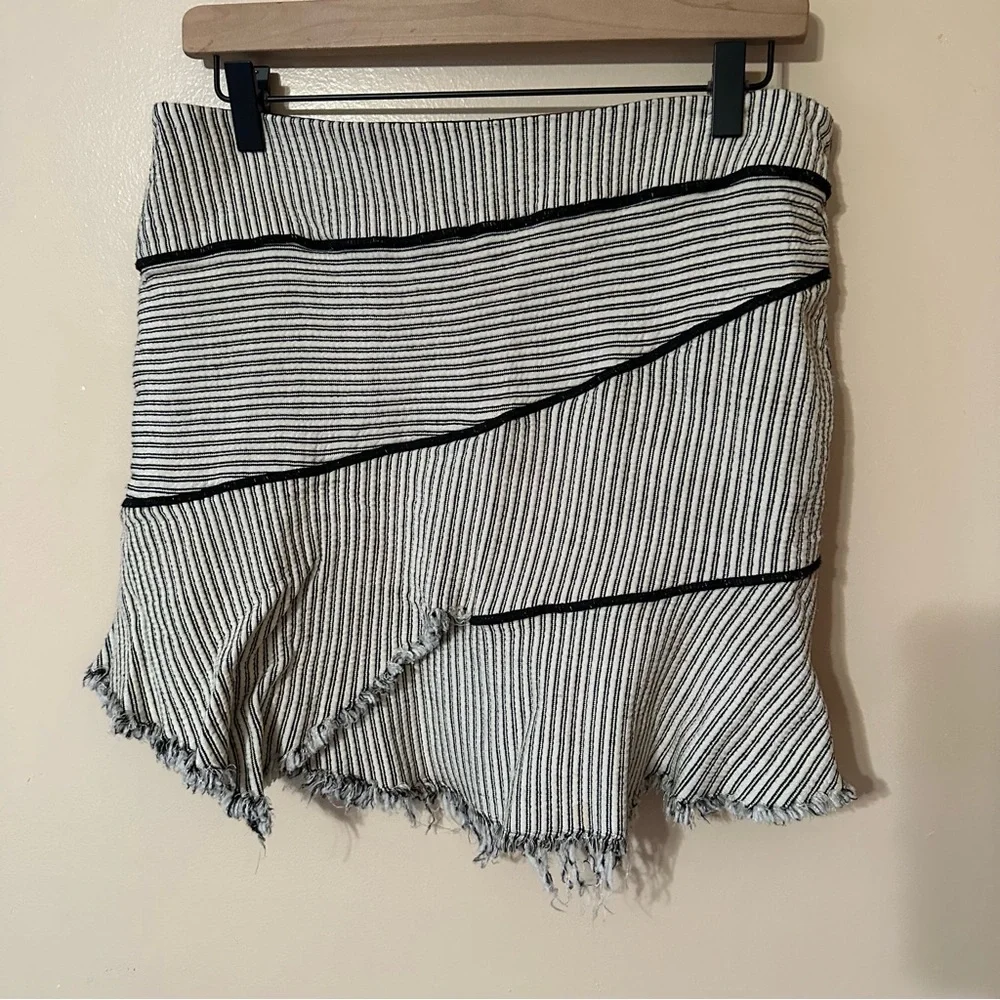 IRO Women’s skirt asymmetrical striped raw hem wrap size 40 or US 8